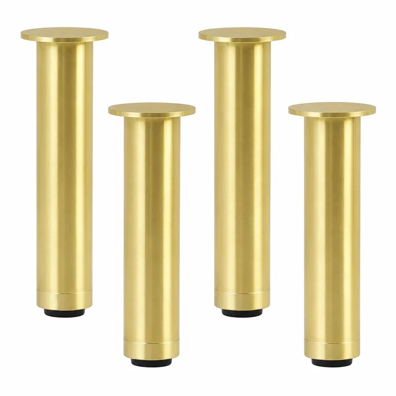 Höhenverstellbare Sofafüße aus Aluminium, 4er Set, Gold, 8-25 cm
