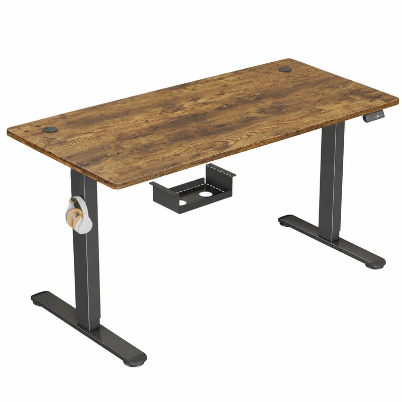 Elektrisch höhenverstellbarer Schreibtisch 180x80cm mit USB-Anschluss und Memory-Funktion