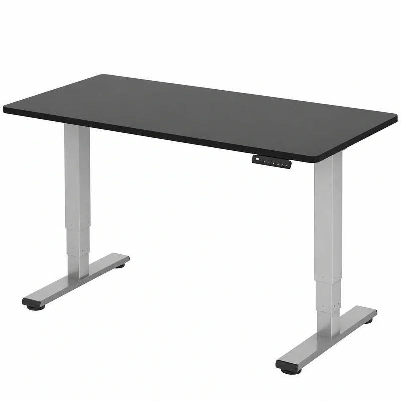 Elektrisch Höhenverstellbarer Schreibtisch 160x80 cm mit Doppelantrieb – Ergonomischer Tisch für Homeoffice und Kreative, bis 100 kg, leise <50 dB