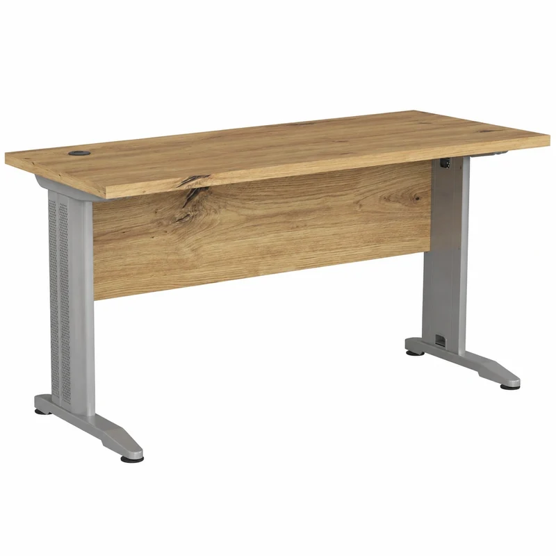 Moderner Büroschreibtisch mit Metallfüßen, 135 cm, Eiche Dekor