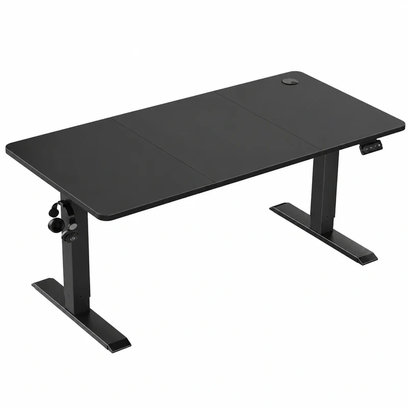 Elektrisch Höhenverstellbarer Schreibtisch mit Memory-Funktion, Stabiler Steh-Sitz Computertisch, 140 x 60 cm, Schwarz