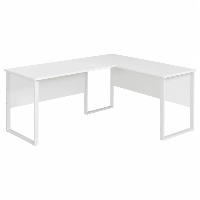 Amanda L-förmiger Schreibtisch Weiß - Moderner Eckcomputertisch für Büro und Home-Office, 223x77x73 cm
