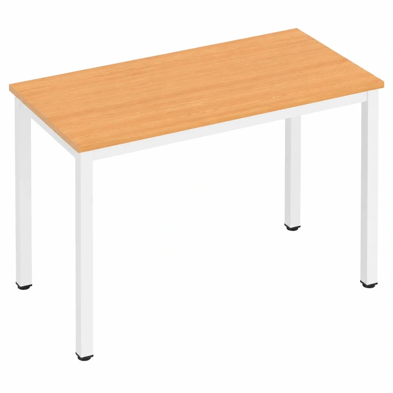 Multifunktionaler Gaming-Schreibtisch aus Teak-Weiß für Home-Office, 100x60cm