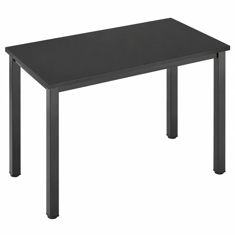 Moderner Schreibtisch mit Metallbeinen, 80x40cm, Schwarz, für Büro, Wohnzimmer und Küche