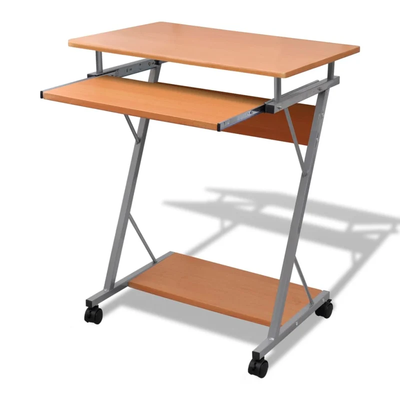 vidaXL - Bürotisch, Laptoptisch, Laptoptisch Höhenverstellbar, Stehpult, Laptoptisch mit Rollen, braun