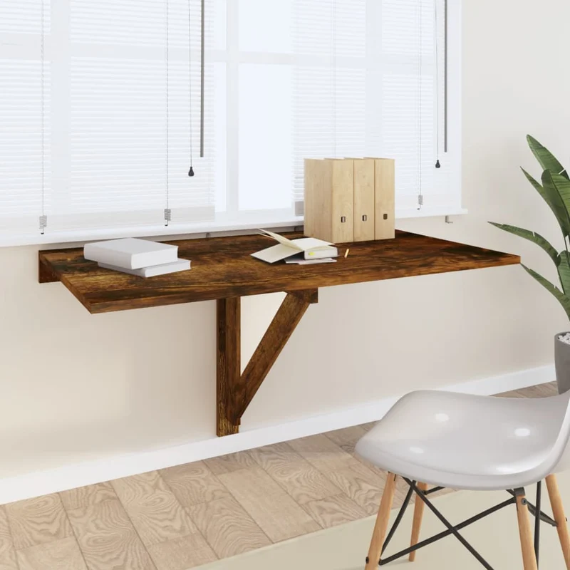 vidaXL – Wandklapptisch aus Holzwerkstoff, 100 × 60 × 56 cm, Räuchereiche