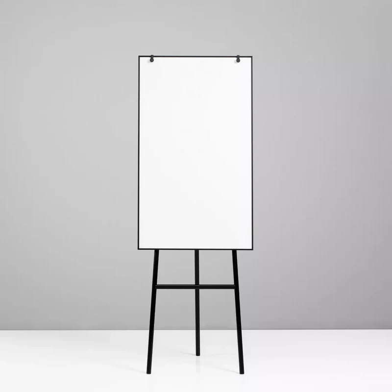 LINTEX ONE Flipchart | Keramik Whiteboard | schwarzes - weißes Gestell