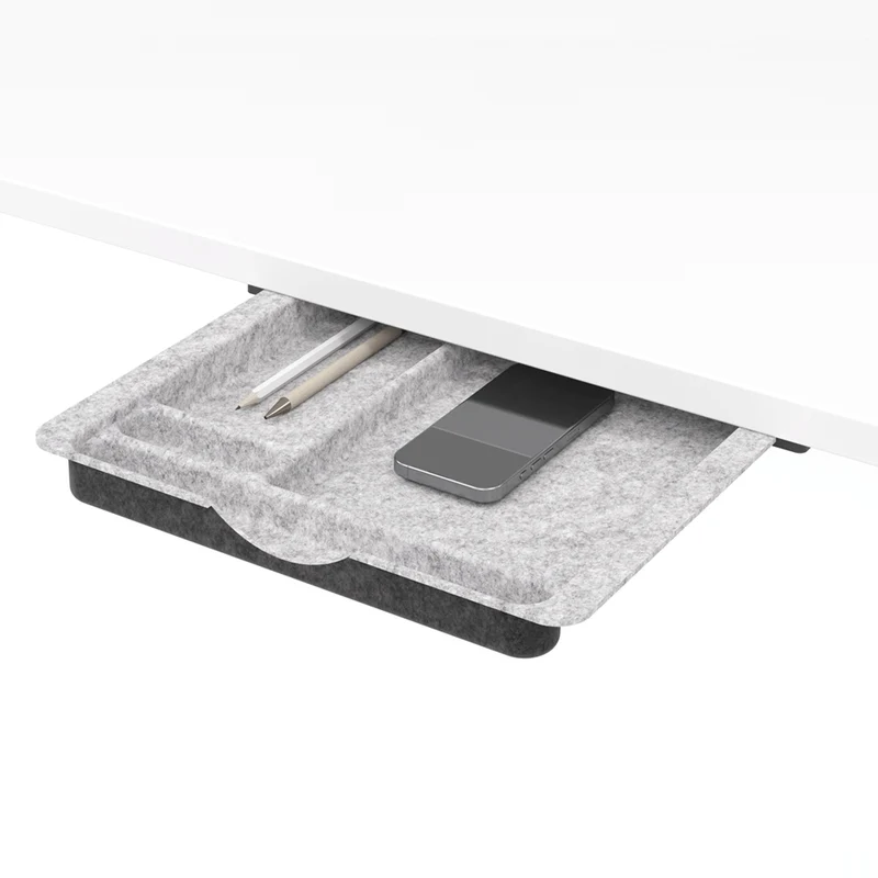 YOS Unterbauschublade Filzoptik - B 39,4 x T 32,8 x H 3,1 cm - Schublade Schreibtisch