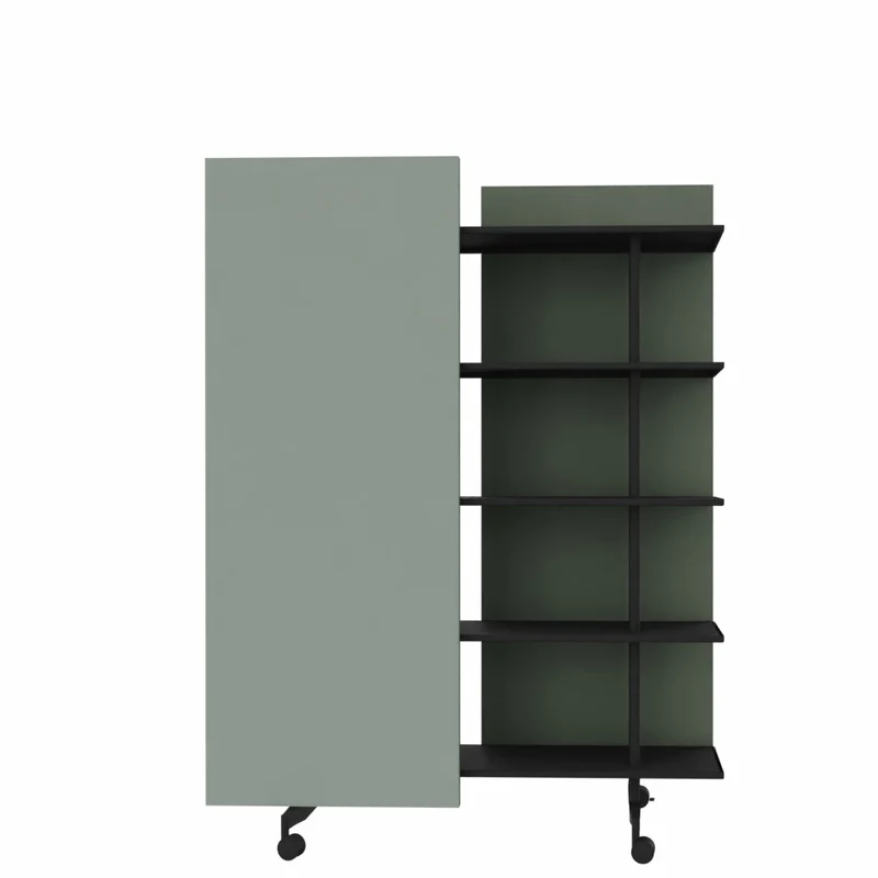 LINTEX A08. Regal Schwarz | Glas Whiteboard | Raumteiler mobil