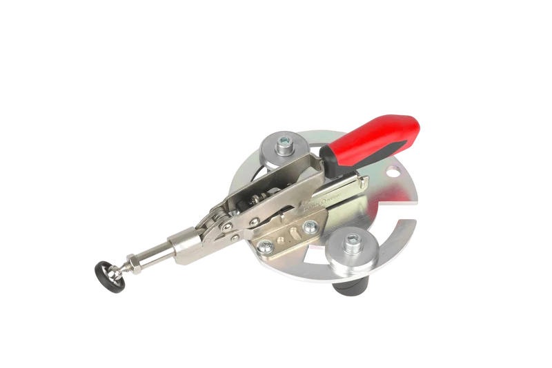 Waagerechtspanner mit Adapterplatte und Klemmbolzen ø 16 und ø 28 mm