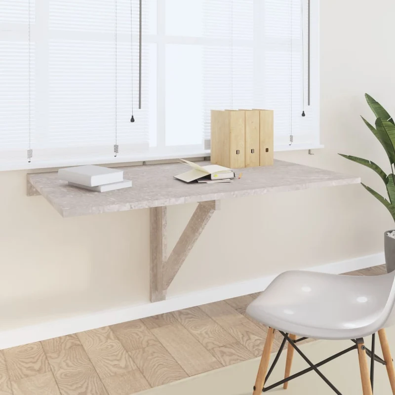 vidaXL - Wand-Klapptisch Betongrau 100x60x56 cm Holzwerkstoff