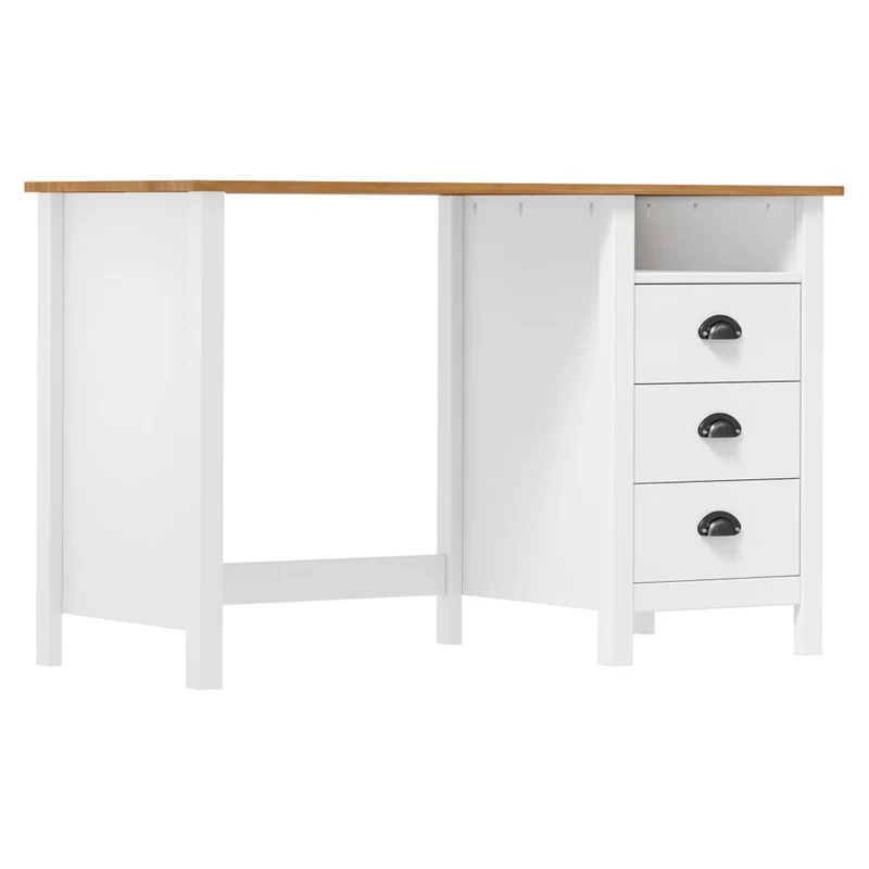 vidaXL - Schreibtisch Hill mit 3 Schubladen 120x50x74 cm Kiefernholz