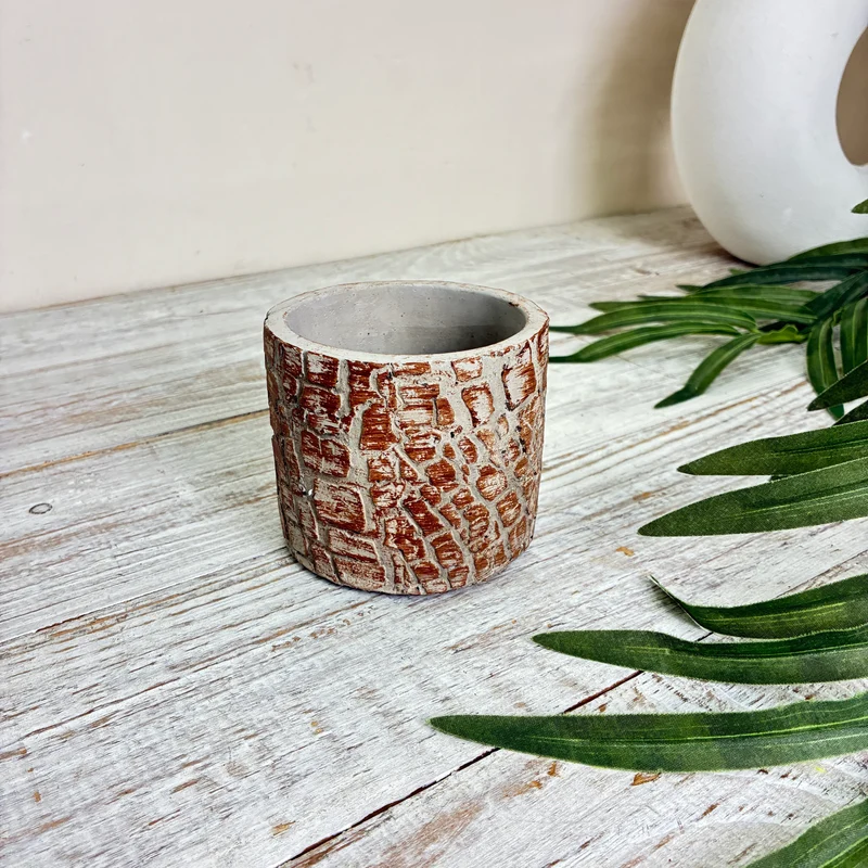 Arica Pflanztopf Übertopf Krokodiloptik Braun Weiß 9cm Keramik Blumentopf