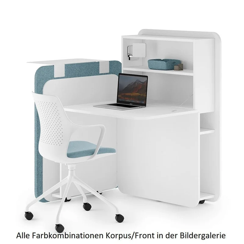 FLATup Schreibtisch FM Sekretär - Home Office Schreibtisch - Mobil auf Rollen