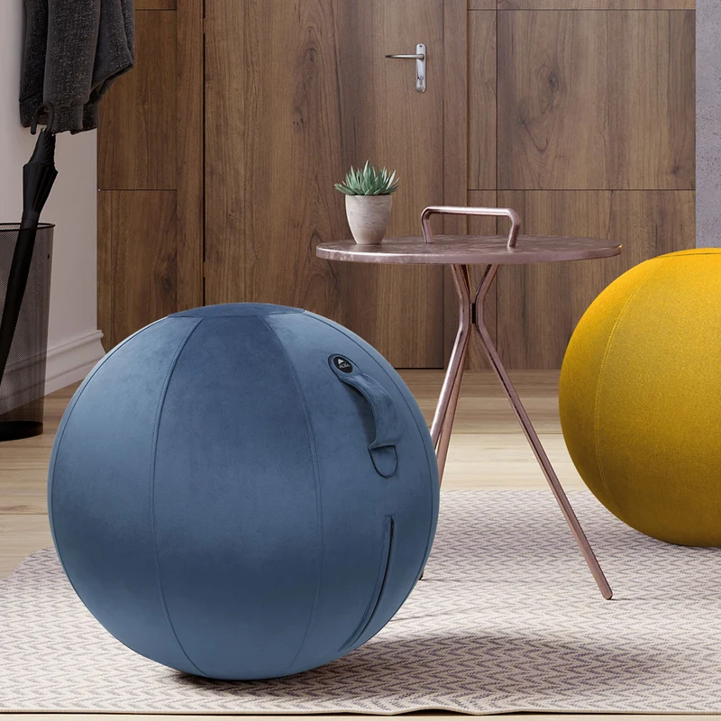 YOS Ergonomischer Sitzball Ø 65 cm | Samtstoff | Aktives Sitzen & Fitness | Sitzball