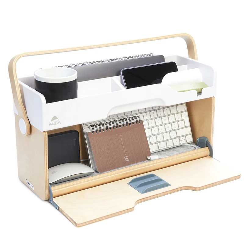 YOS Mobile Workstation B45 x H25,7 x T15 cm | Laptop Workstation Case | Tragbarer Schreibtisch Organizer
