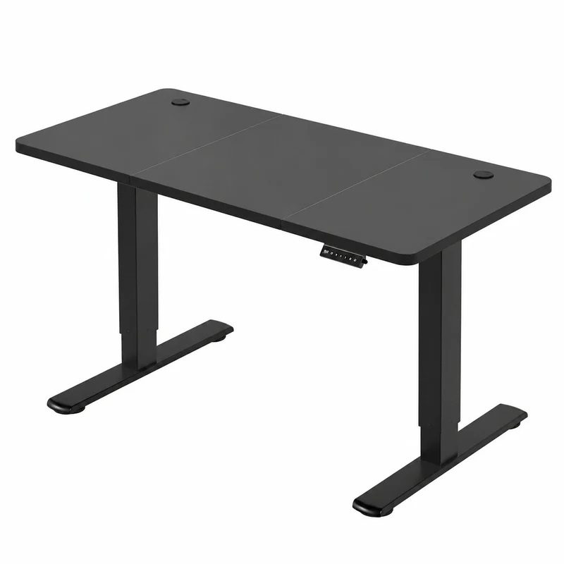 JUMMICO Elektrisch Höhenverstellbarer Schreibtisch 120 x 60 cm, USB-Ladeanschluss, Ergonomischer Steh-Sitz Tisch, Schwarz
