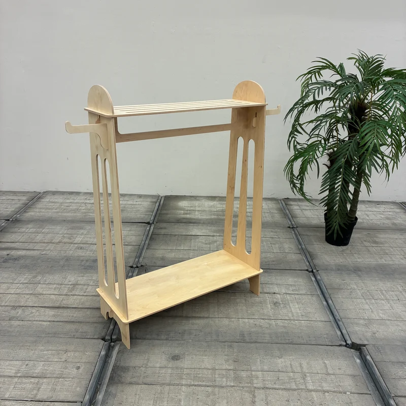 KidsDepot Easyclick Kinder-Kleiderständer Rome Standgarderobe Holz Natur