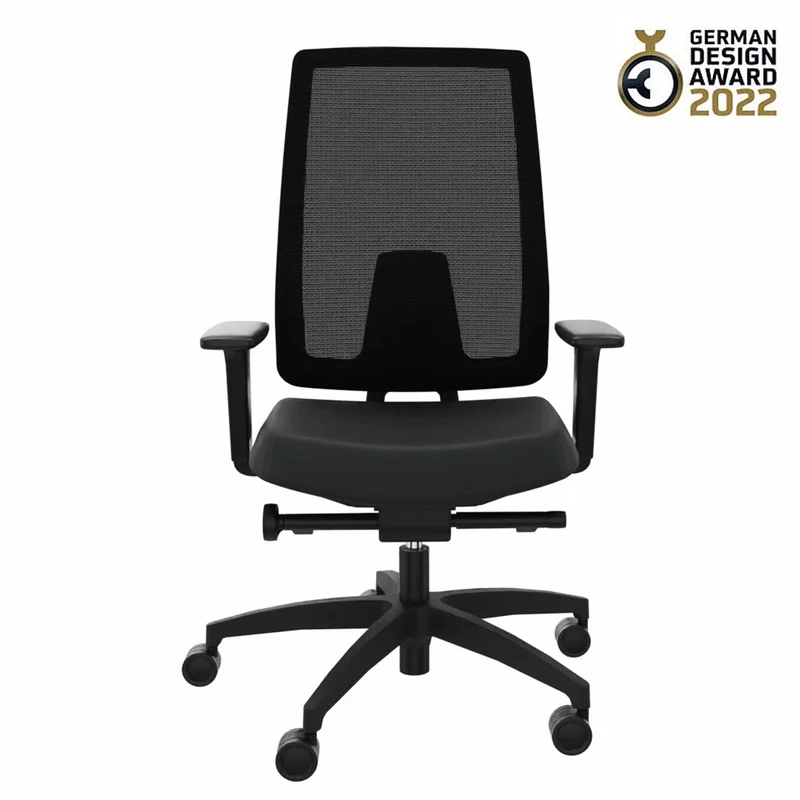 Ergonomischer Bürostuhl Dauphin INDEED MESH ID 7056_SLP mit Lordosenstütze | Netzrücken | Schwarz