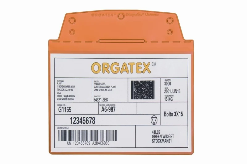 Sichttasche Beleghalter, zum Anhängen, DIN A6 quer, Orange, 10 St. / Pack.