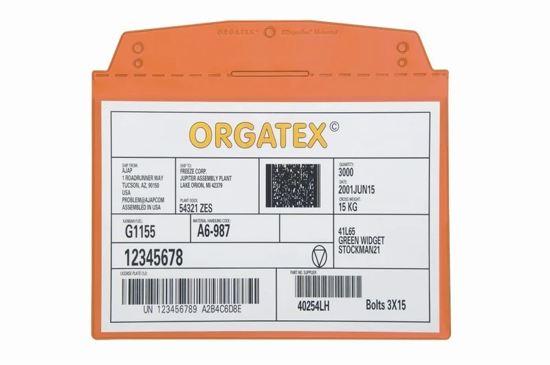 Sichttasche Beleghalter, zum Anhängen, DIN A5 quer, Orange, 10 St. / Pack.