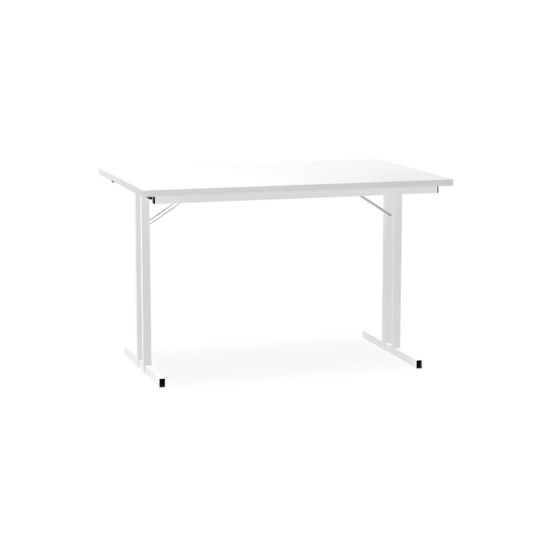Klapptisch mit T-Fuß – Gestell in Signalweiß