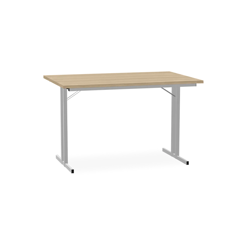 Klapptisch mit T-Fuß – Gestell in Weißaluminium