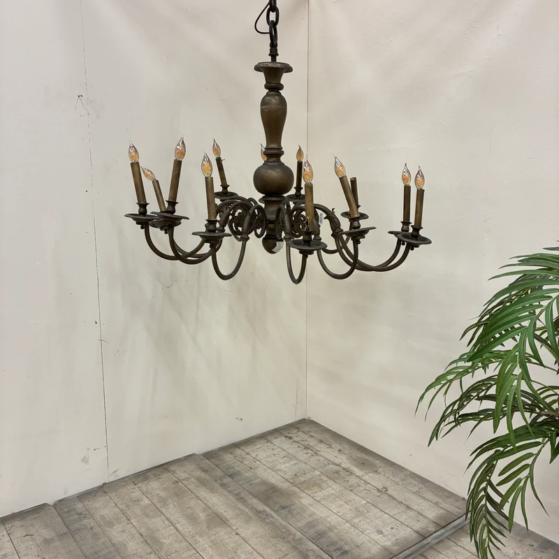 Kronleuchter Luster Bronze Messing Antik-Stil 12-flammig Lampe Gebraucht