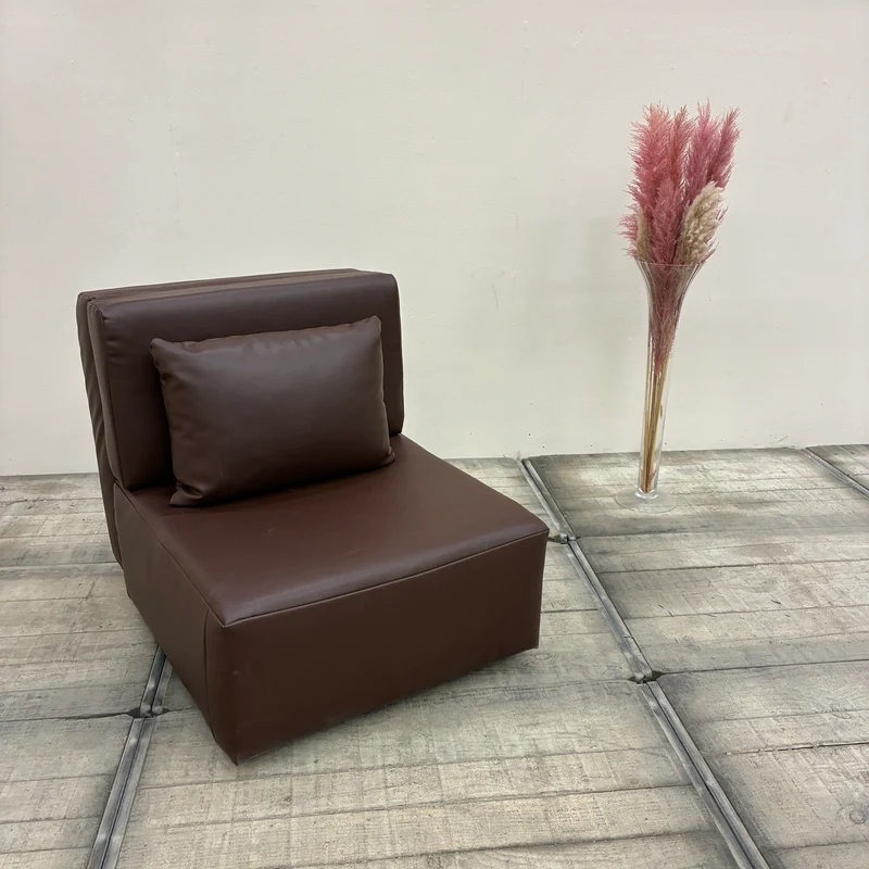 Loungesessel mit Stauraum Ausziehbar Kunstleder Braun Sessel Gebraucht