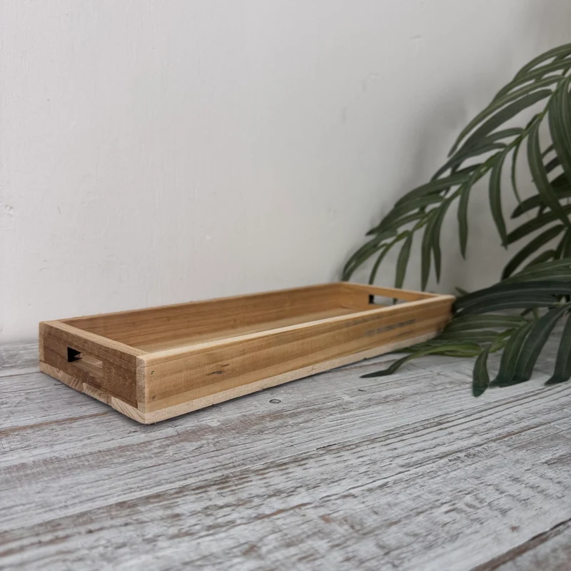Holztablett38cm Holz Natur Lang Mit Griffen Serviertablett Deko