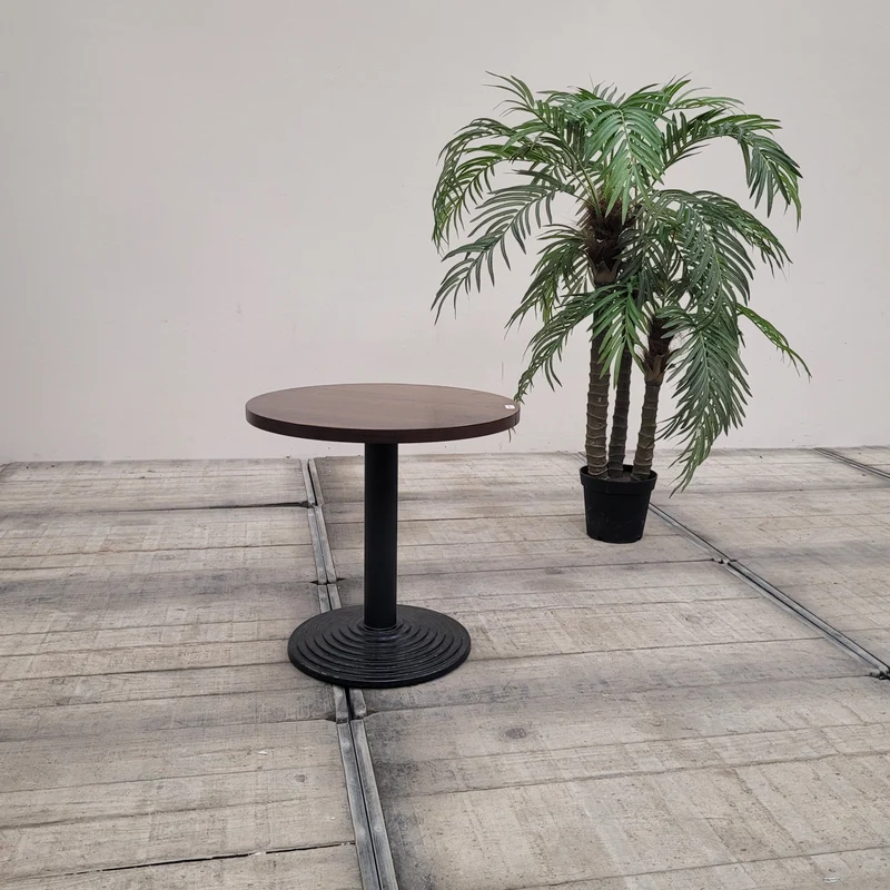Beistelltisch Dunkelbraun Holzoptik Metallgestell Bistrotisch Tisch Gebraucht