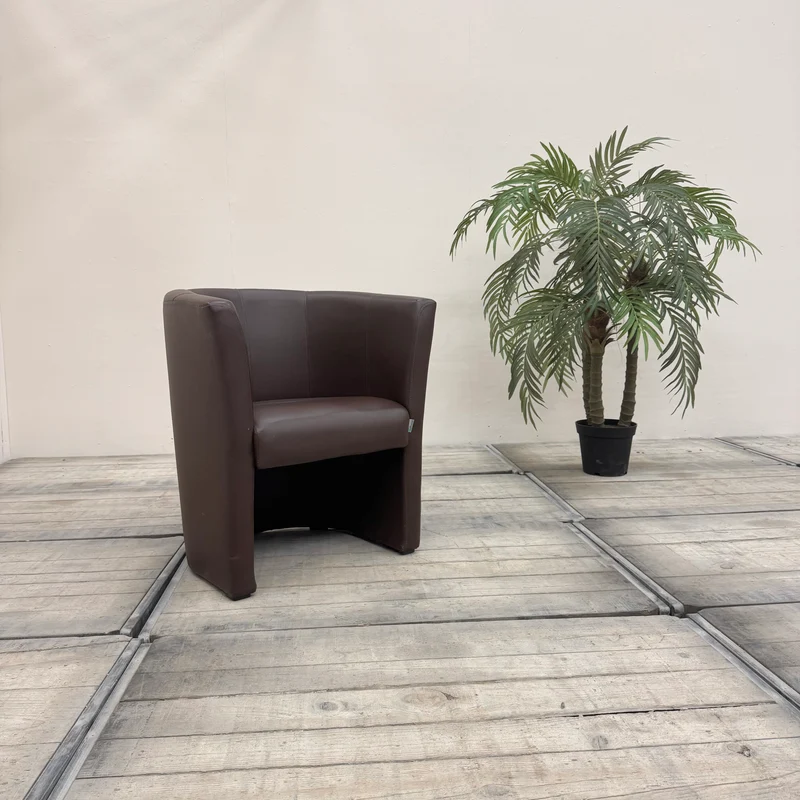 Cocktailsessel braun Kunstleder Sessel Gebraucht