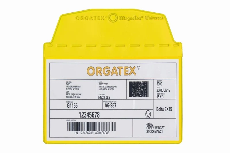 Sichttasche Beleghalter, zum Anhängen, DIN A7 quer, Gelb, 10 St. / Pack.