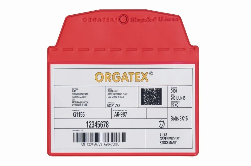 Sichttasche Beleghalter, zum Anhängen, DIN A7 quer, Rot, 10 St. / Pack.
