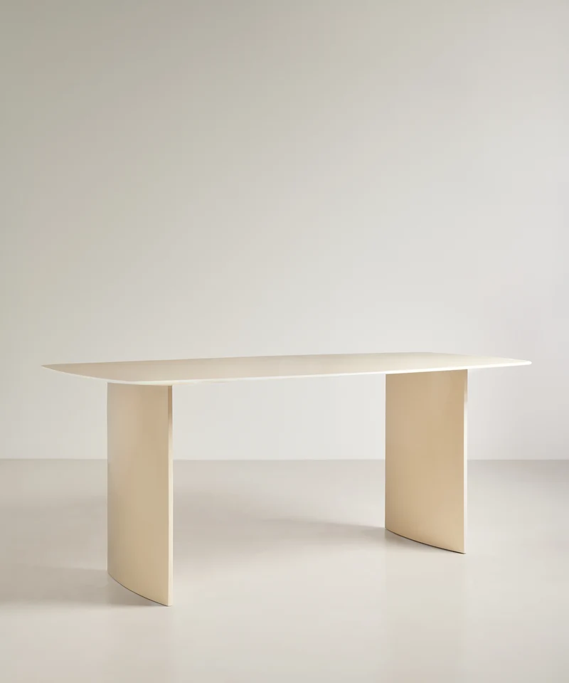 Mesa de Comedor en Cristal y Acero Cromado Landa