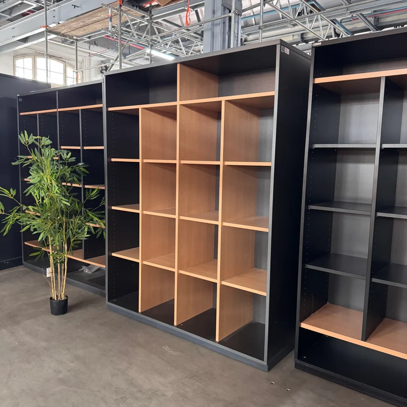 Großes Büroregal Fächerregal Anthrazit Buche Holz 6x4 Regal Gebraucht