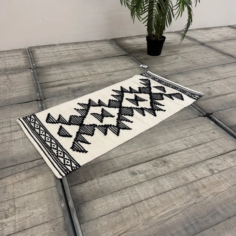KidsDepot Läufer Boho Ethno Geometrisch Schwarz Weiß 70x140