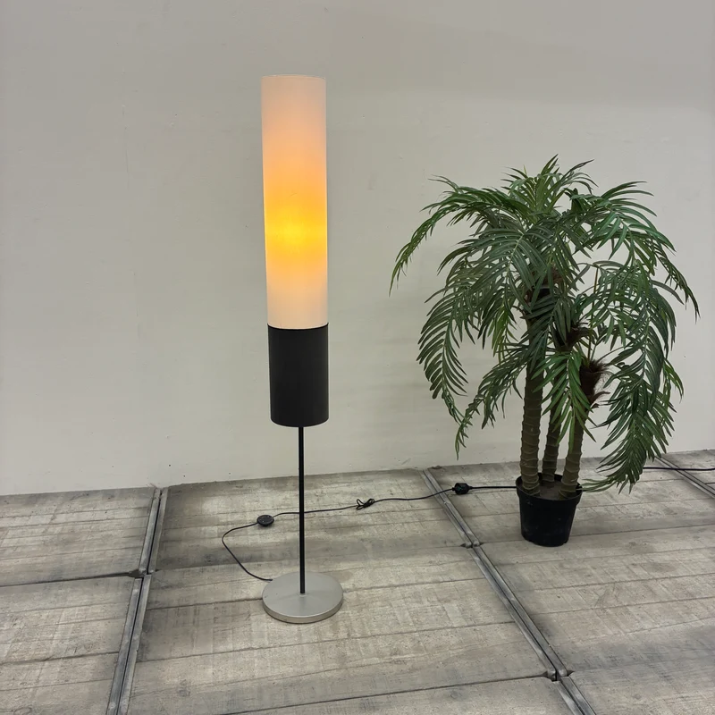 Stehlampe Beige Braungrau Schwarz Stoffschirm Lampe Gebraucht