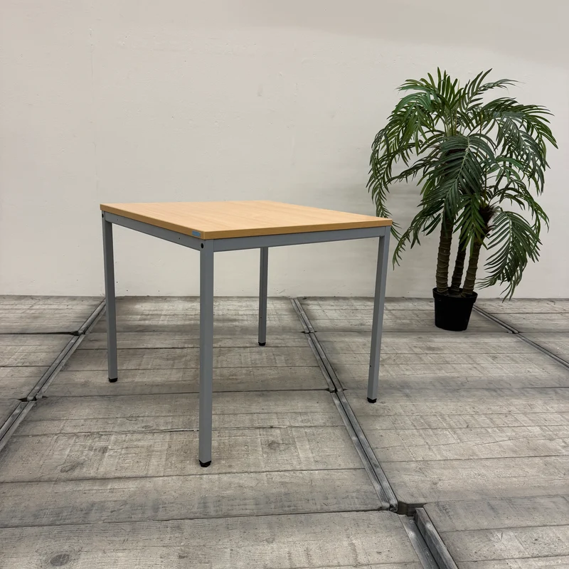 Beistelltisch Besprechungstisch Quadratisch Holz Buchen Metallgestell Tisch Gebraucht
