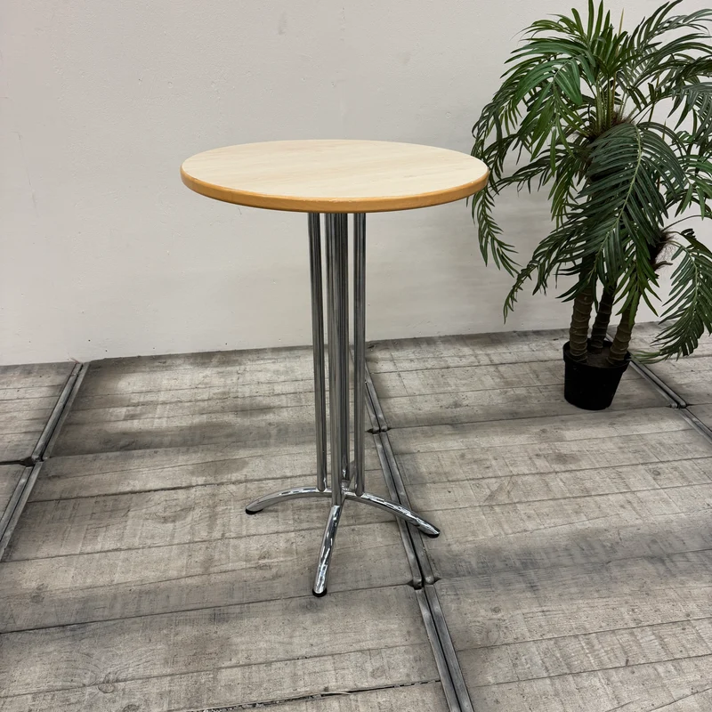 Stehtisch Rundtisch Rund Ahorn Chrom Metallgestell Büro Tisch Gebraucht