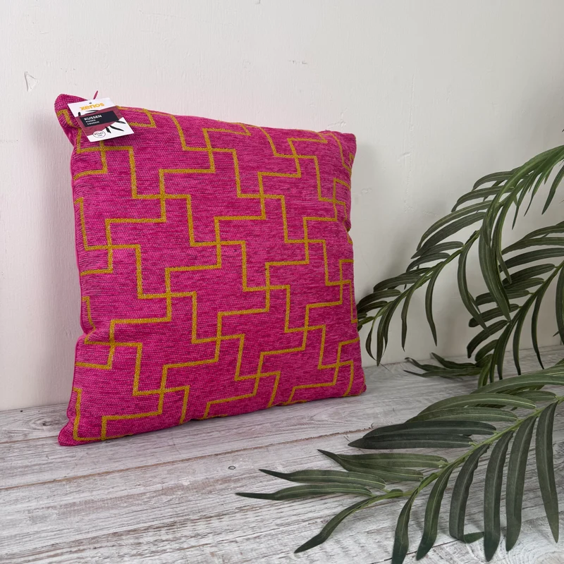 Xenos Kissen Pink Gelb Muster 45x45 Neuware