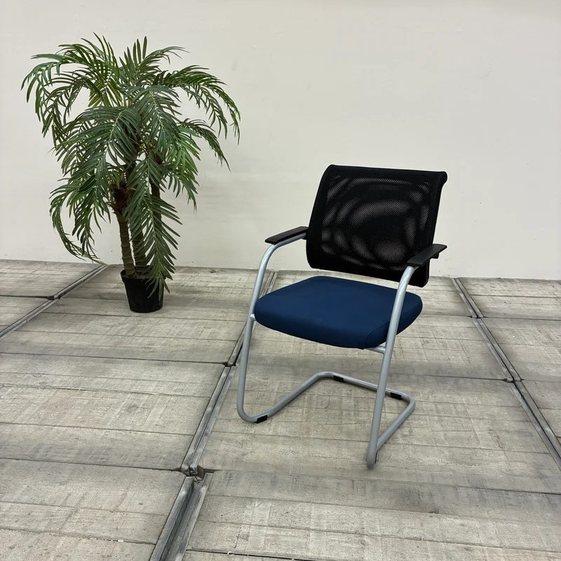 Sedus Netwin Freischwinger Blau Schwarz Netzrücken Büro Stuhl Gebraucht