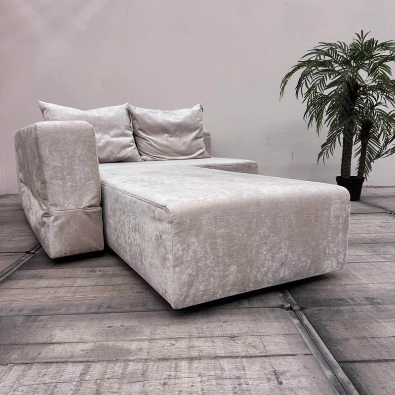 Freistil Rolf Benz Ecksofa Beige Stoff Designer Couch mit Ottomane Gebraucht