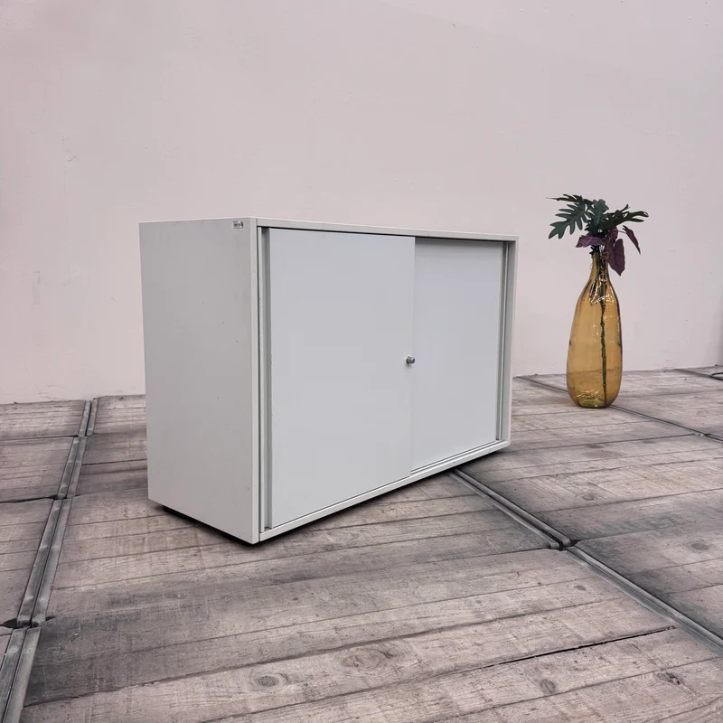 Planmöbel Sideboard 100cm 2OH Lichtgrau Büro Schrank gebraucht