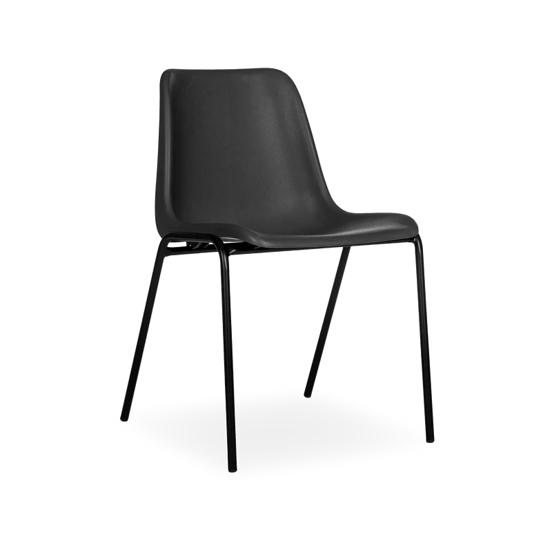 Stapelbarer Kunststoff Schalenstuhl "Basic" in Schwarz