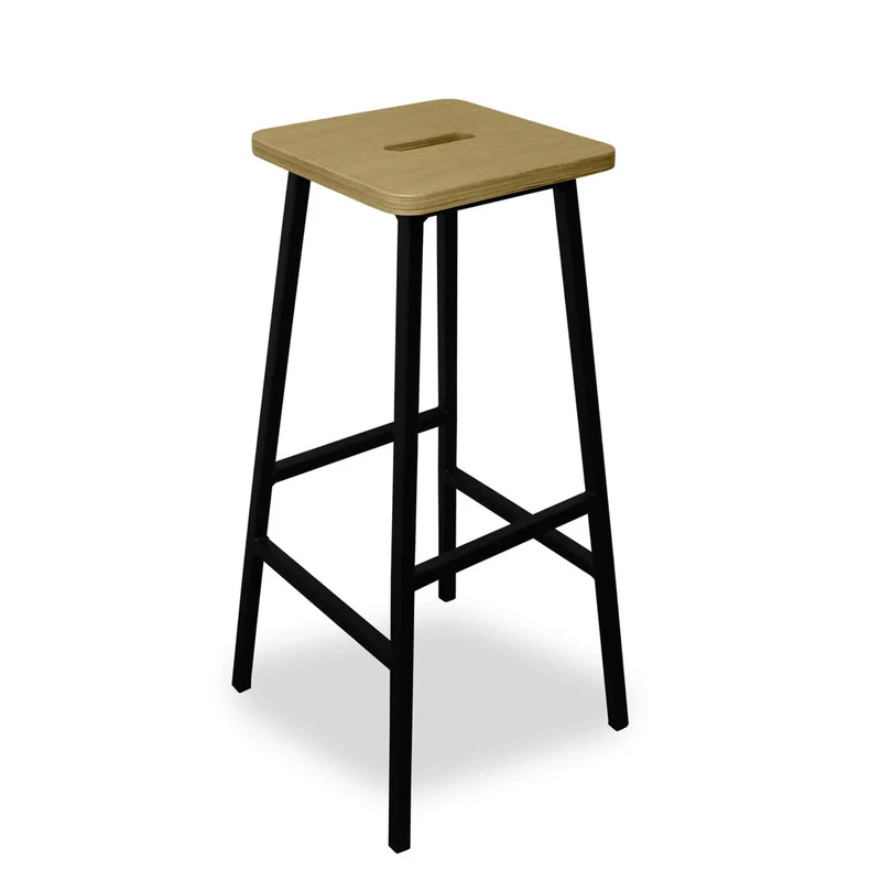Barhocker | Counterstuhl | Eiche natur | Barstuhl schwarz