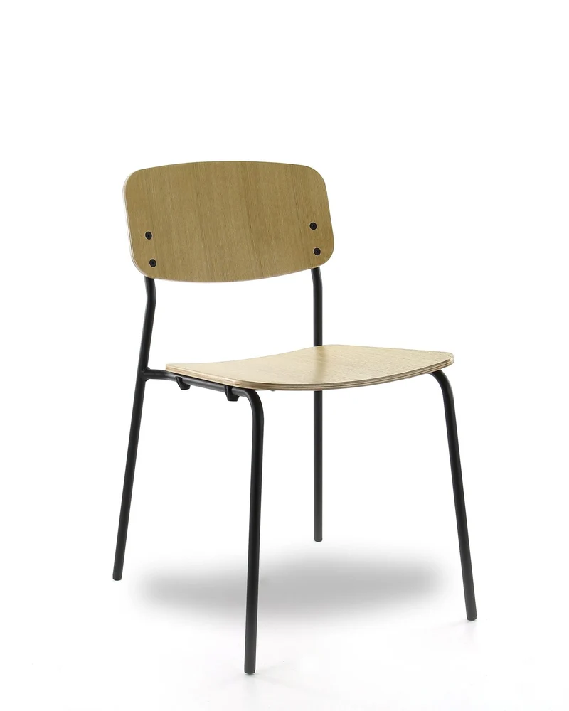 Stapelstuhl | Designerstuhl | Besucherstuhl | Holzschale Eiche hell