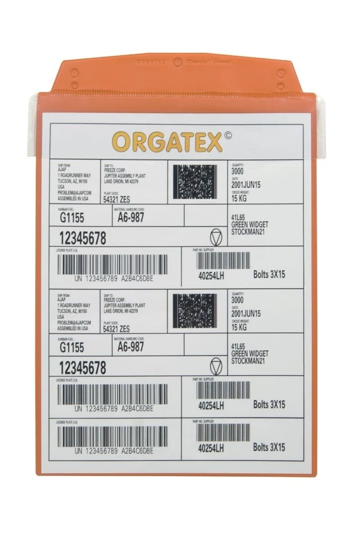 Sichttasche Beleghalter mit Schutzklappe, zum Anhängen, DIN A4 hoch, Orange, 10 St. / Pack.