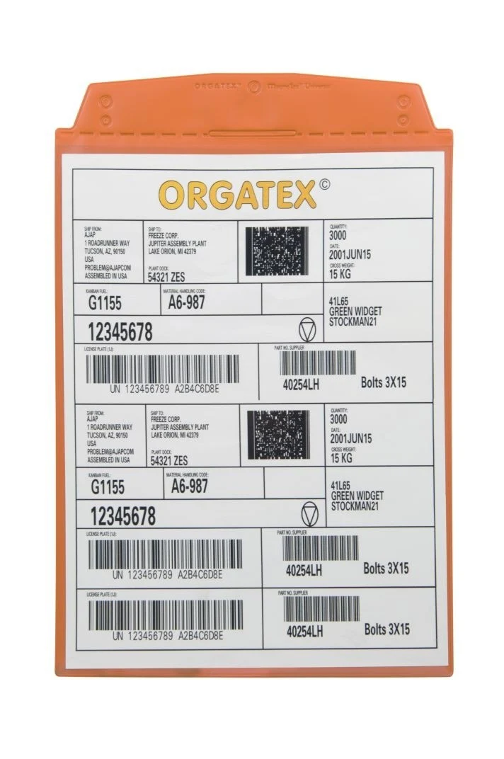 Sichttasche Beleghalter, zum Anhängen, DIN A4 hoch, Orange, 10 St. / Pack.