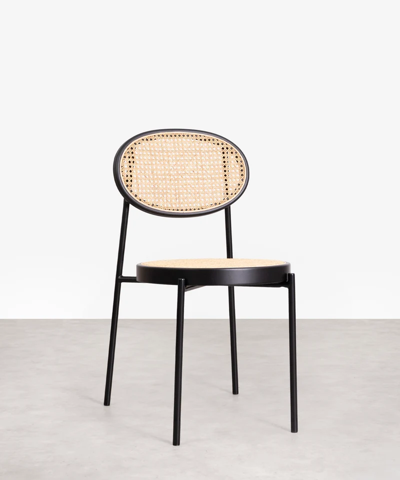 Silla de Comedor en Ratán y Metal Lora